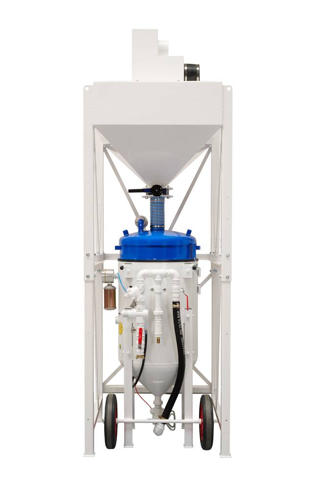Abrasive separator, silo, blast pot