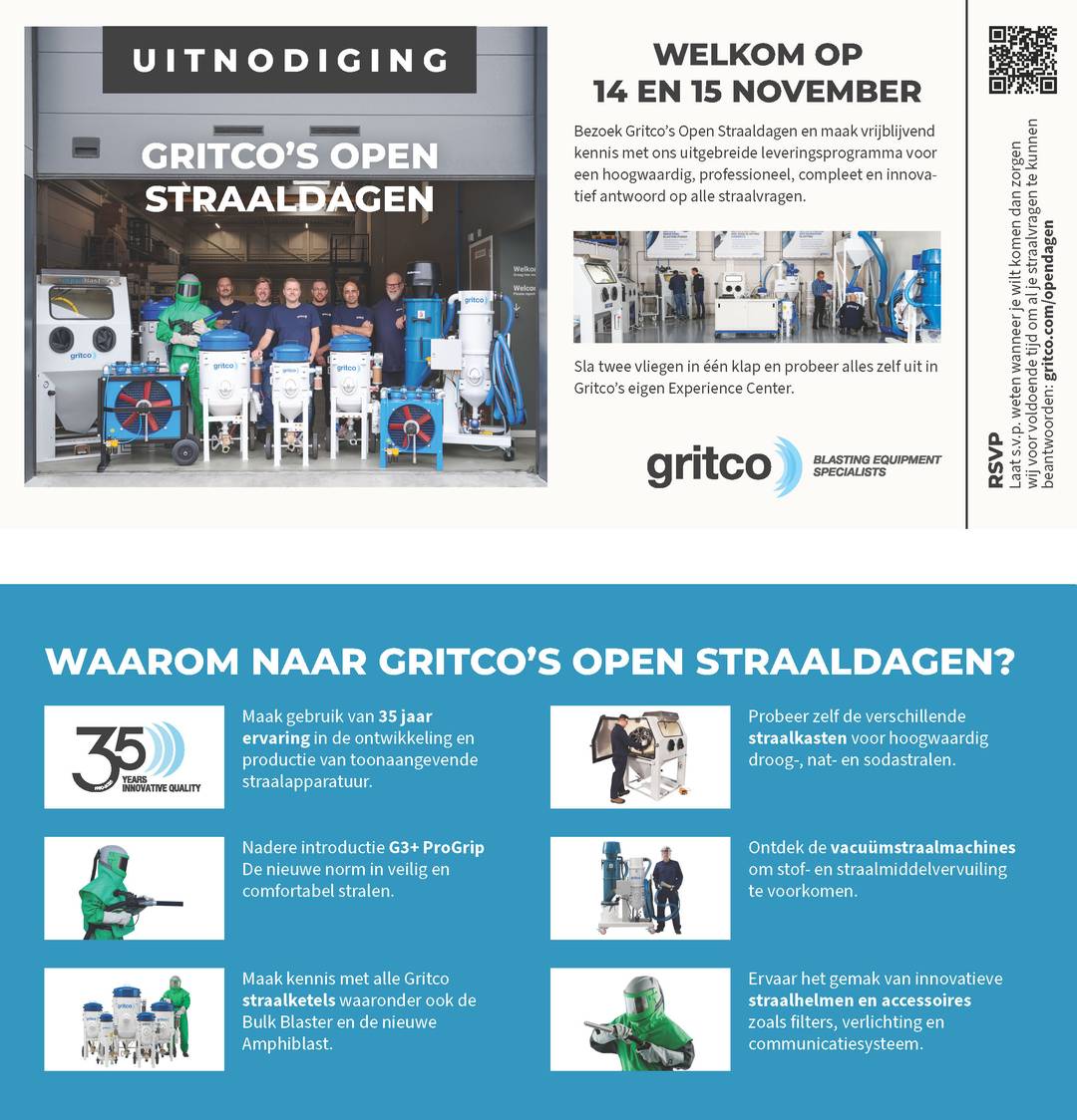 Uitnodiging Gritco's Open Straaldagen